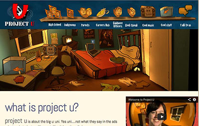 screen shot of project u site